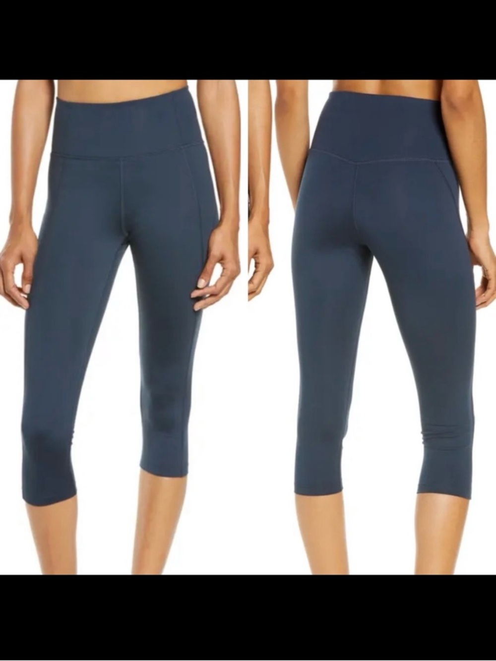 Girlfriend Collective High Rise Cropped Leggings: Blue